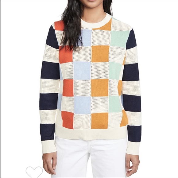 Tory Sport Sweaters - Tory Burch thick squared knit colorblock